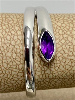 *Кольцо р.19 Аметист арт. SM-R02899-X-W-Pur-X-X-679 вес 2,94 г - фото 259435