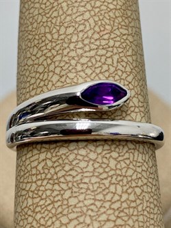 *Кольцо р.19 Аметист арт. SM-R02899-X-W-Pur-X-X-679 вес 2,94 г - фото 259437