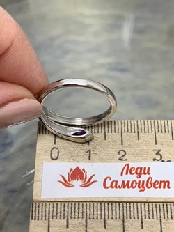 *Кольцо р.19 Аметист арт. SM-R02899-X-W-Pur-X-X-679 вес 2,94 г - фото 259439