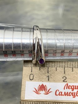 *Кольцо р.17,5 Аметист арт. SM-R02899-X-W-Pur-X-X-668 вес 2,62 г - фото 259441