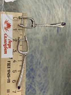 *Серьги Аметист арт. SM-E00740-X-W-Pur-X-X-348 вес 5,38 г - фото 259456