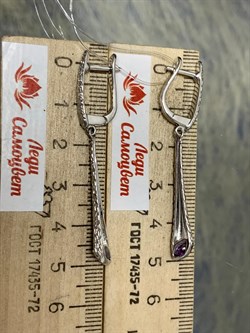 *Серьги Аметист арт. SM-E00740-X-W-Pur-X-X-348 вес 5,38 г - фото 259457