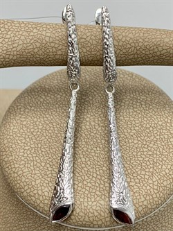 *Серьги Гранат арт. SM-E00740-X-W-PG-X-X-290 вес 5,5 г - фото 259655