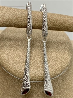 *Серьги Гранат арт. SM-E00740-X-W-PG-X-X-290 вес 5,5 г - фото 259656