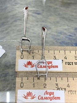 *Серьги Гранат арт. SM-E00740-X-W-PG-X-X-290 вес 5,5 г - фото 259658