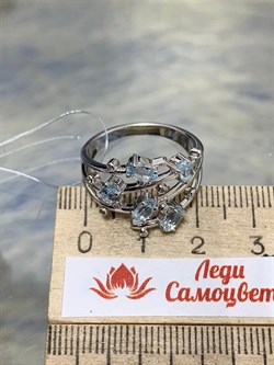 *Кольцо р.16,5 Голубой Топаз арт. SM-R02901-X-W-SBT-X-W-742 вес 4,48 г - фото 259674 *Кольцо р.16,5 Голубой Топаз арт. SM-R02901-X-W-SBT-X-W-742 вес 4,48 г - фото 259674