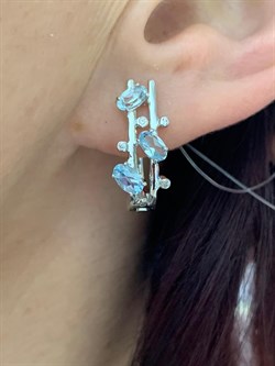 *Серьги Голубой Топаз арт. SM-E00741-X-W-SBT-X-W-393 вес 4,85 г - фото 259694