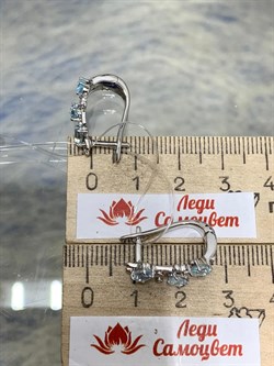 *Серьги Голубой Топаз арт. SM-E00741-X-W-SBT-X-W-393 вес 4,85 г - фото 259695