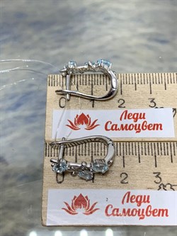 *Серьги Голубой Топаз арт. SM-E00741-X-W-SBT-X-W-393 вес 4,85 г - фото 259696