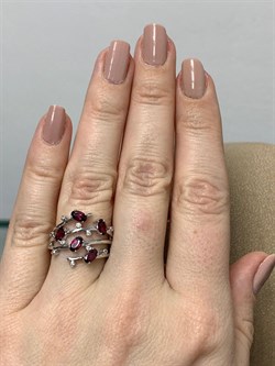 *Кольцо р.17 Родолит арт. SM-R02901-X-W-lil-X-W-836 вес 4,11 г - фото 259699