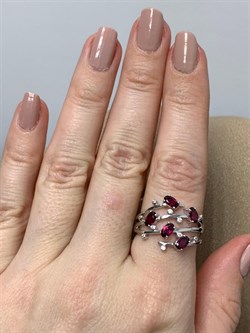 *Кольцо р.18,5 Родолит арт. SM-R02901-X-W-lil-X-W-707 вес 4,69 г - фото 259729