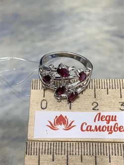 *Кольцо р.18,5 Родолит арт. SM-R02901-X-W-lil-X-W-707 вес 4,69 г - фото 259733