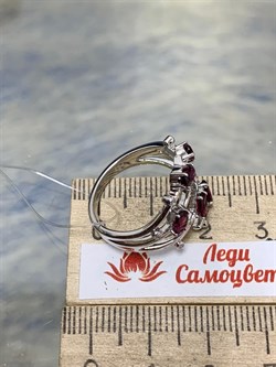 *Кольцо р.19 Родолит арт. SM-R02901-X-W-lil-X-W-848 вес 4,57 г - фото 259744