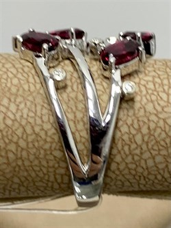 *Кольцо р.19 Родолит арт. SM-R02901-X-W-lil-X-W-848 вес 4,57 г - фото 259745