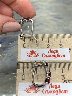 *Серьги Родолит арт. SM-E00741-X-W-lil-X-W-439 вес 4,82 г - фото 259755