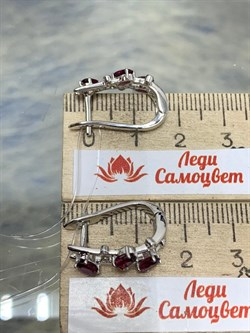 *Серьги Родолит арт. SM-E00741-X-W-lil-X-W-439 вес 4,82 г - фото 259756