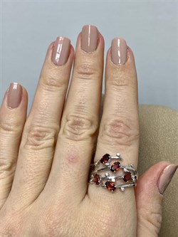 *Кольцо р.18 Гранат арт. SM-R02901-X-W-PG-X-W-803 вес 4,28 г - фото 259834 *Кольцо р.18 Гранат арт. SM-R02901-X-W-PG-X-W-803 вес 4,28 г - фото 259834