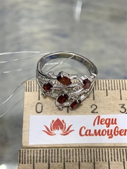 *Кольцо р.18 Гранат арт. SM-R02901-X-W-PG-X-W-803 вес 4,28 г - фото 259837 *Кольцо р.18 Гранат арт. SM-R02901-X-W-PG-X-W-803 вес 4,28 г - фото 259837