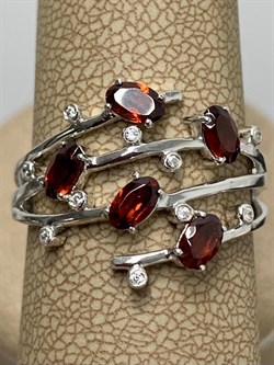 *Кольцо р.20 Гранат арт. SM-R02901-X-W-PG-X-W-814 вес 4,35 г - фото 259840