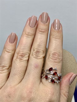 *Кольцо р.20 Гранат арт. SM-R02901-X-W-PG-X-W-814 вес 4,35 г - фото 259842
