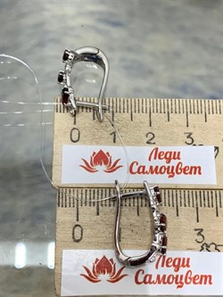 *Серьги Гранат арт. SM-E00741-X-W-PG-X-W-469 вес 4,9 г - фото 259851