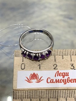 *Кольцо р.18 Аметист арт. SM-R02909-X-W-Pur-X-W-792 вес 3,13 г - фото 259915 *Кольцо р.18 Аметист арт. SM-R02909-X-W-Pur-X-W-792 вес 3,13 г - фото 259915