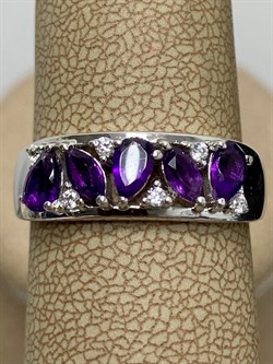 *Кольцо р.18,5 Аметист арт. SM-R02909-X-W-Pur-X-W-805 вес 3,45 г - фото 259920 *Кольцо р.18,5 Аметист арт. SM-R02909-X-W-Pur-X-W-805 вес 3,45 г - фото 259920