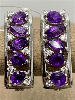 *Серьги Аметист арт. SM-E00742-X-W-Pur-X-W-490 вес 5,4 г - фото 259934 *Серьги Аметист арт. SM-E00742-X-W-Pur-X-W-490 вес 5,4 г - фото 259934