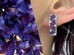 *Серьги Аметист арт. SM-E00742-X-W-Pur-X-W-490 вес 5,4 г - фото 259936 *Серьги Аметист арт. SM-E00742-X-W-Pur-X-W-490 вес 5,4 г - фото 259936