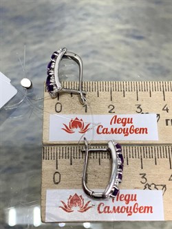 *Серьги Аметист арт. SM-E00742-X-W-Pur-X-W-490 вес 5,4 г - фото 259938 *Серьги Аметист арт. SM-E00742-X-W-Pur-X-W-490 вес 5,4 г - фото 259938