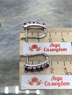 *Серьги Аметист арт. SM-E00742-X-W-Pur-X-W-490 вес 5,4 г - фото 259939 *Серьги Аметист арт. SM-E00742-X-W-Pur-X-W-490 вес 5,4 г - фото 259939