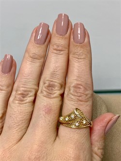 *Кольцо р.18 Сеточки Белый Фианит Микро Вставки арт. FA-R02289-X-L-X-X-W-954 вес 1,9 г - фото 260081 *Кольцо р.18 Сеточки Белый Фианит Микро Вставки арт. FA-R02289-X-L-X-X-W-954 вес 1,9 г - фото 260081