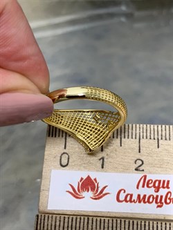 *Кольцо р.19 Сеточки Белый Фианит Микро Вставки арт. FA-R02289-X-L-X-X-W-012 вес 1,96 г - фото 260101 *Кольцо р.19 Сеточки Белый Фианит Микро Вставки арт. FA-R02289-X-L-X-X-W-012 вес 1,96 г - фото 260101