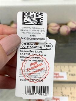 *Серьги Сеточки Белый Фианит Микро Вставки арт. FA-E03211-X-L-X-X-W-610 вес 5,73 г - фото 260107 *Серьги Сеточки Белый Фианит Микро Вставки арт. FA-E03211-X-L-X-X-W-610 вес 5,73 г - фото 260107