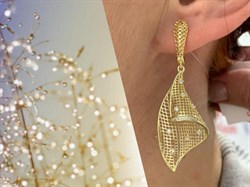 *Серьги Сеточки Белый Фианит Микро Вставки арт. FA-E03211-X-L-X-X-W-610 вес 5,73 г - фото 260108 *Серьги Сеточки Белый Фианит Микро Вставки арт. FA-E03211-X-L-X-X-W-610 вес 5,73 г - фото 260108