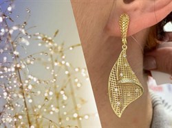 *Серьги Сеточки Белый Фианит Микро Вставки арт. FA-E03211-X-L-X-X-W-610 вес 5,73 г - фото 260109 *Серьги Сеточки Белый Фианит Микро Вставки арт. FA-E03211-X-L-X-X-W-610 вес 5,73 г - фото 260109