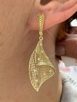 *Серьги Сеточки Белый Фианит Микро Вставки арт. FA-E03211-X-L-X-X-W-610 вес 5,73 г - фото 260114 *Серьги Сеточки Белый Фианит Микро Вставки арт. FA-E03211-X-L-X-X-W-610 вес 5,73 г - фото 260114