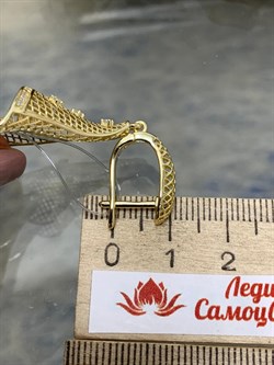 *Серьги Сеточки Белый Фианит Микро Вставки арт. FA-E03211-X-L-X-X-W-610 вес 5,73 г - фото 260115 *Серьги Сеточки Белый Фианит Микро Вставки арт. FA-E03211-X-L-X-X-W-610 вес 5,73 г - фото 260115