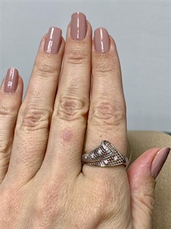 *Кольцо р.18 Сеточки Белый Фианит Микро Вставки арт. FA-R02289-X-W-X-X-W-087 вес 1,79 г - фото 260132 *Кольцо р.18 Сеточки Белый Фианит Микро Вставки арт. FA-R02289-X-W-X-X-W-087 вес 1,79 г - фото 260132