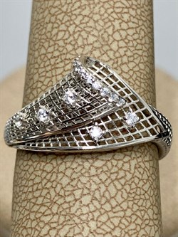 *Кольцо р.19 Сеточки Белый Фианит Микро Вставки арт. FA-R02289-X-W-X-X-W-145 вес 1,97 г - фото 260146 *Кольцо р.19 Сеточки Белый Фианит Микро Вставки арт. FA-R02289-X-W-X-X-W-145 вес 1,97 г - фото 260146