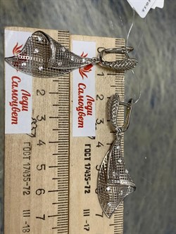 *Серьги Сеточки Белый Фианит Микро Вставки арт. FA-E03211-X-W-X-X-W-730 вес 5,96 г - фото 260163 *Серьги Сеточки Белый Фианит Микро Вставки арт. FA-E03211-X-W-X-X-W-730 вес 5,96 г - фото 260163