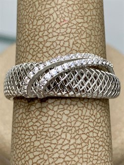 *Кольцо р.17 Сеточки Белый Фианит Микро Вставки арт. FA-R02291-X-W-X-X-W-347 вес 2,2 г - фото 260167 *Кольцо р.17 Сеточки Белый Фианит Микро Вставки арт. FA-R02291-X-W-X-X-W-347 вес 2,2 г - фото 260167