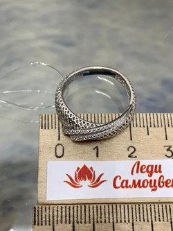 *Кольцо р.17 Сеточки Белый Фианит Микро Вставки арт. FA-R02291-X-W-X-X-W-347 вес 2,2 г - фото 260173 *Кольцо р.17 Сеточки Белый Фианит Микро Вставки арт. FA-R02291-X-W-X-X-W-347 вес 2,2 г - фото 260173