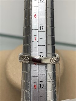 *Кольцо р.18 Сеточки Белый Фианит Микро Вставки арт. FA-R02291-X-W-X-X-W-384 вес 2,31 г - фото 260179