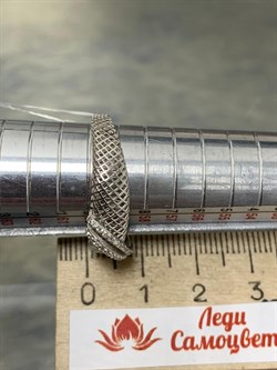 *Кольцо р.19 Сеточки Белый Фианит Микро Вставки арт. FA-R02291-X-W-X-X-W-439 вес 2,41 г - фото 260190 *Кольцо р.19 Сеточки Белый Фианит Микро Вставки арт. FA-R02291-X-W-X-X-W-439 вес 2,41 г - фото 260190