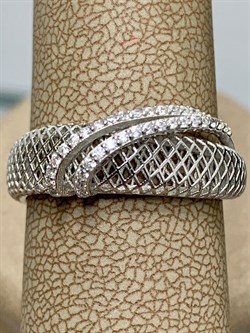 *Кольцо р.19 Сеточки Белый Фианит Микро Вставки арт. FA-R02291-X-W-X-X-W-439 вес 2,41 г - фото 260194 *Кольцо р.19 Сеточки Белый Фианит Микро Вставки арт. FA-R02291-X-W-X-X-W-439 вес 2,41 г - фото 260194