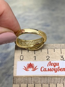 *Кольцо р.18 Сеточки Белый Фианит Микро Вставки арт. FA-R02291-X-L-X-X-W-240 вес 2,32 г - фото 260212