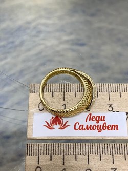 *Кольцо р.18 Сеточки Белый Фианит Микро Вставки арт. FA-R02291-X-L-X-X-W-240 вес 2,32 г - фото 260214