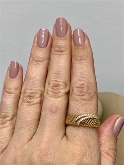 *Кольцо р.18 Сеточки Белый Фианит Микро Вставки арт. FA-R02291-X-L-X-X-W-240 вес 2,32 г - фото 260216