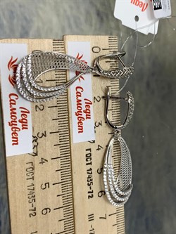 *Серьги Сеточки Белый Фианит Микро Вставки арт. FA-E03212-X-W-X-X-W-103 вес 5,99 г - фото 260252 *Серьги Сеточки Белый Фианит Микро Вставки арт. FA-E03212-X-W-X-X-W-103 вес 5,99 г - фото 260252